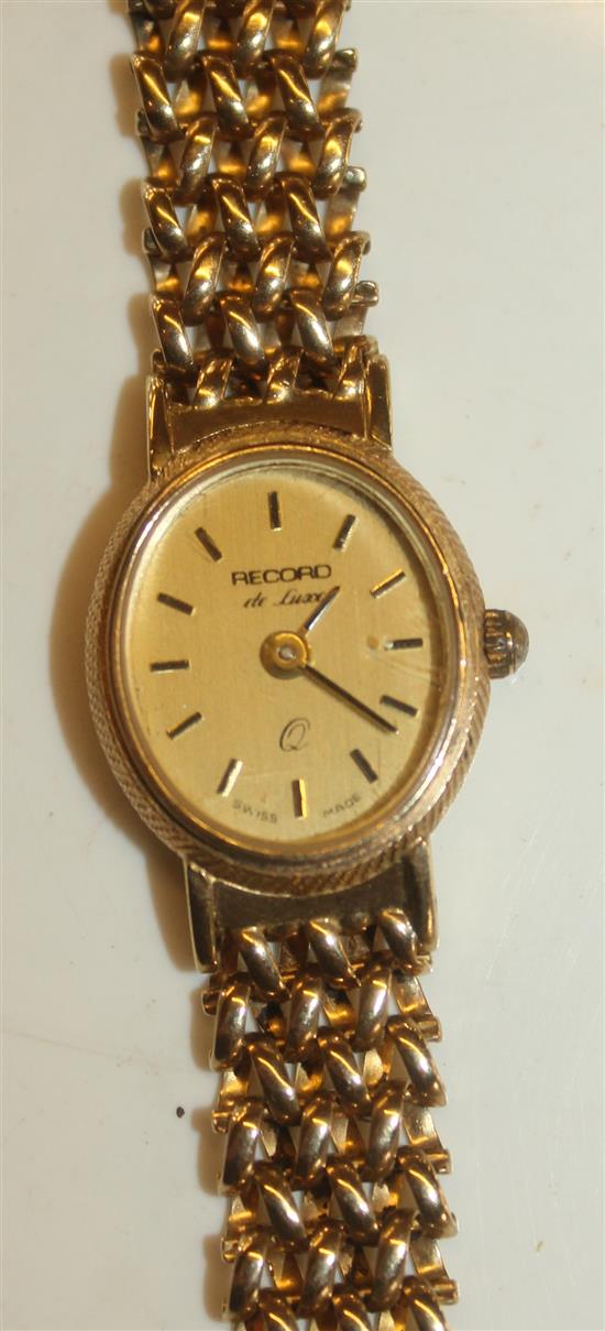 Ladies 9ct gold record watch and strap